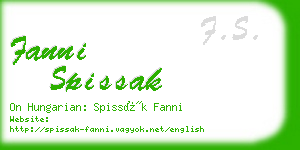 fanni spissak business card